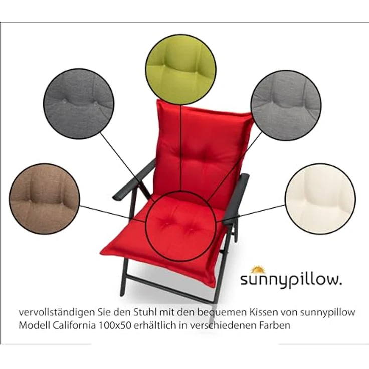 sunnypillow Gartenstuhl Nidriglehner 100x50 cm Klappstuhl für Garten Balkon Terrassen – Bild 7