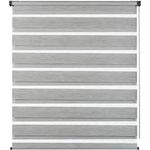 GARDINIA Doppelrollo de luxe, Duo-Rollo, Seitenzugrollo, Transparente und blickdichte Streifen, Verstellbar, Grau-melange, 50x180 cm