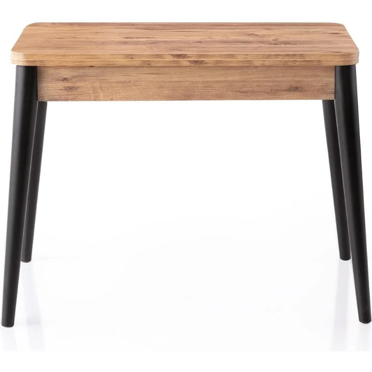 Calicosy Ausziehbarer Tisch von 100 bis 120 cm, Dekor Atlantik-Kiefer und Schwarz - DOLUNAY - Helles Holz – Bild 1