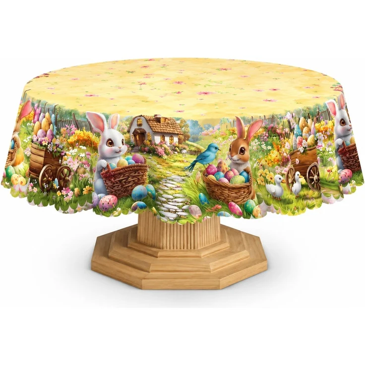 Tischdecke mit Schneemann und Schneeflocken wasserabweisend Weihnachtsdecke rechteckig Mehrfarbig 152 x 218 cm – Bild 1