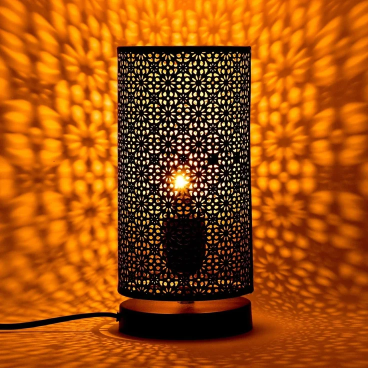 Marrakesch Orient & Mediterran Interior Nachttischlampe 2er Set Moderne Deko Tischlampe Nachttischlampe Lampe Tuza Schwarz, Leuchtmittel nicht im Lieferumfang, Handarbeit – Bild 6