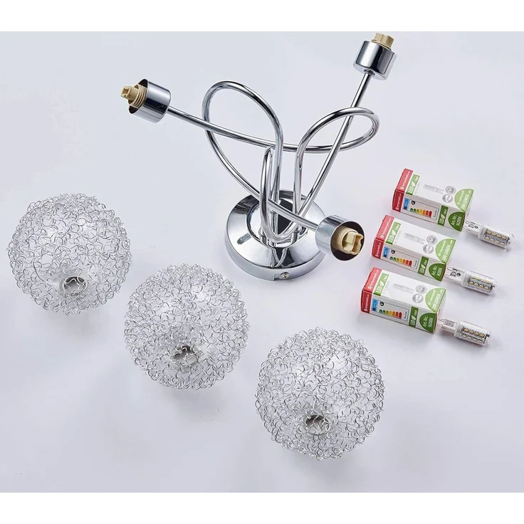 Lindby Deckenleuchten Ticino, Metall, Chrom IP20, 3 x 28 W – Bild 8