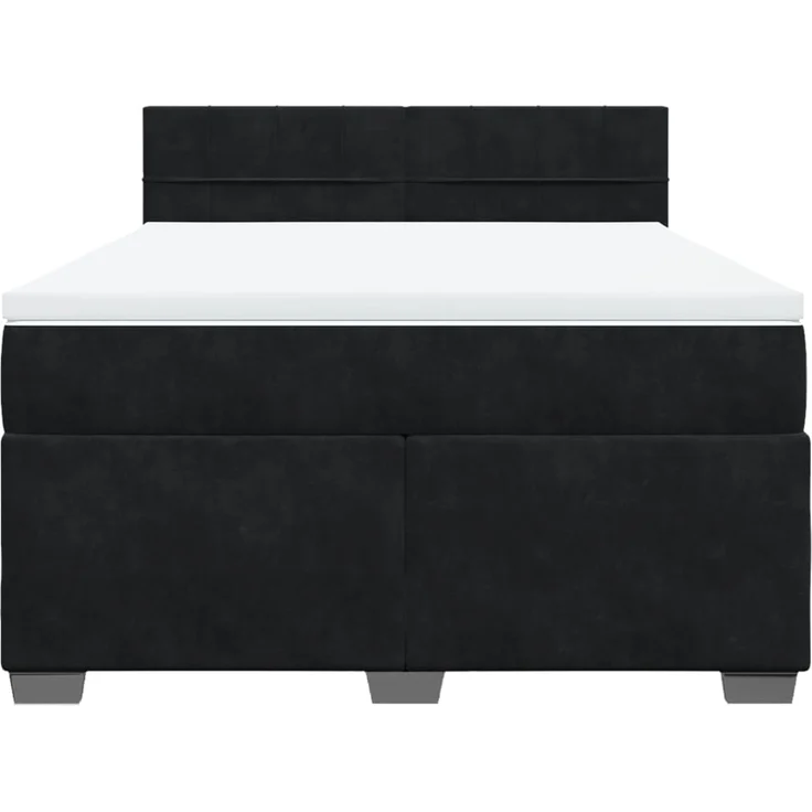 vidaXL Boxspringbett mit Matratze Schwarz 140x190 cm Samt 3286308 – Bild 4