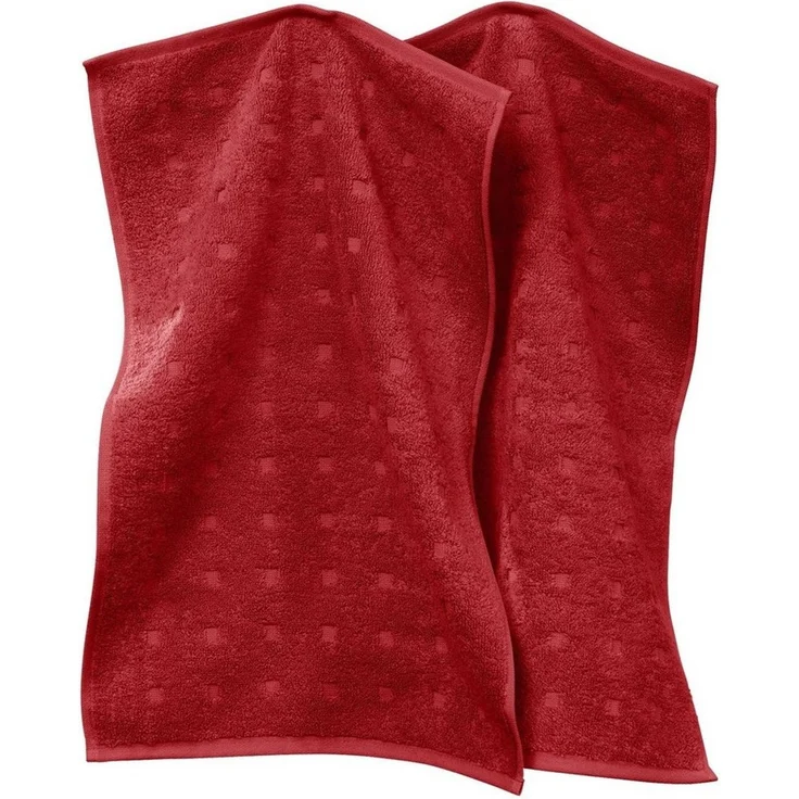 Möve Gästehandtuch Gästetuch 2er-Pack "Quadretti", Frottier (2-St), Walk-Frottier Uni – Bild 1