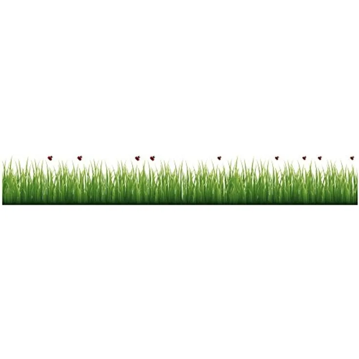 wandaufkleber Grass & Ladybug 30x200 cm Vinyl grün