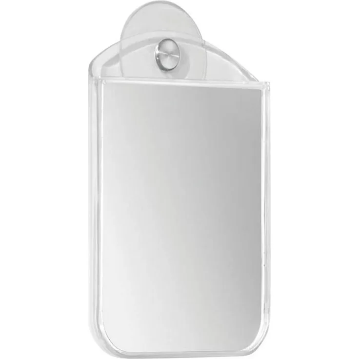 mDesign Beschlagfreier Duschspiegel Kosmetikspiegel Saugnapf Transparent