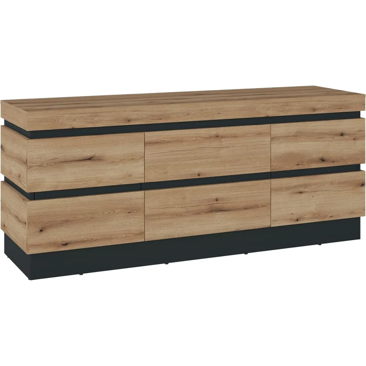 Wohnwand >Corte< (3-teilig) in Coast Evoke Eiche Dekor - 265x165x45 (BxHxT) – Bild 2