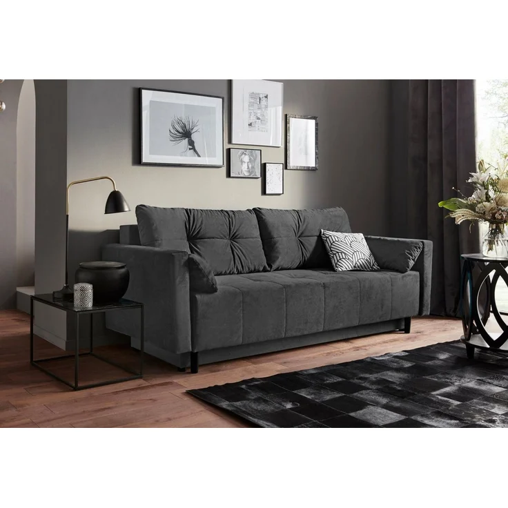 COLLECTION AB Schlafsofa Solar, Bettfunktion, Bettkasten, Federkern und loser Rücken- und Zierkissen – Bild 1