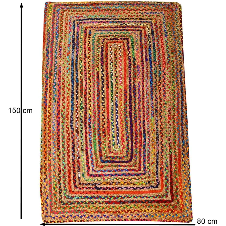 Jute Teppich Esha bunt 90x150 cm – Bild 9