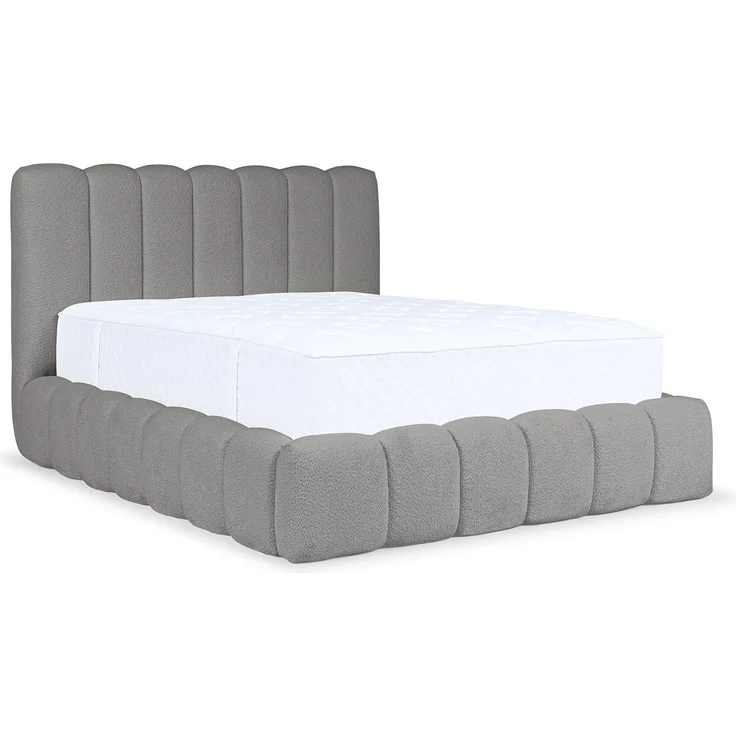 MEBLINI Polsterbett 200x200 mit Lattenrost ohne Matratze - CARLOS - Grau Boucle - Bubble Bett - Cloud Bett - Marshmallow Bed - Kopfteil Bett mit Stauraum – Bild 1