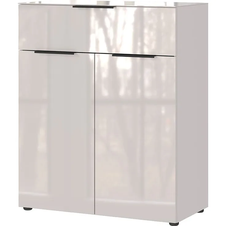 Kommode Owingen / Oakland, Glas, Holzwerkstoff, Grau, 83 x 102 x 42 cm