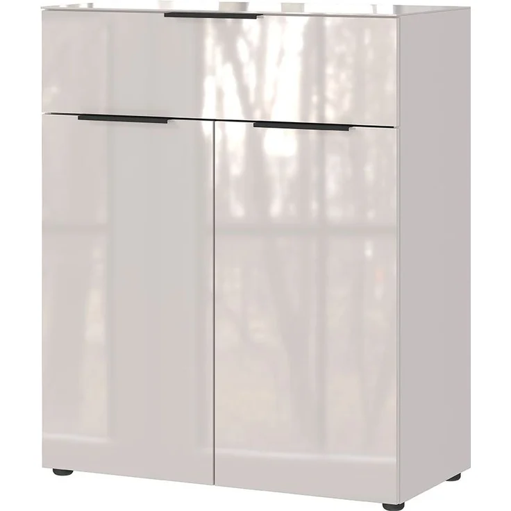 Kommode Owingen / Oakland, Glas, Holzwerkstoff, Grau, 83 x 102 x 42 cm – Bild 1