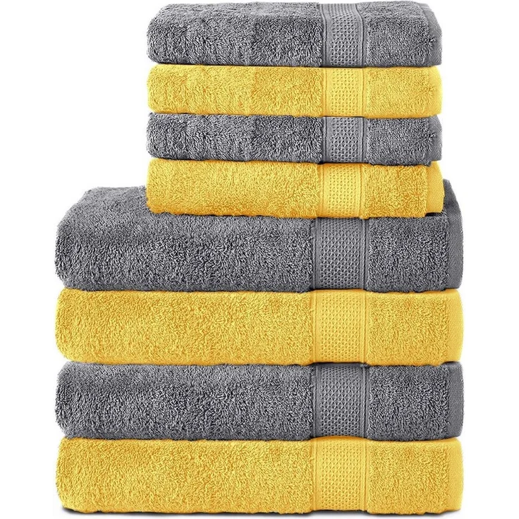 Komfortec Handtuch Set aus 100% Baumwolle, 4 Handtücher 50x100 cm und 4 Badetücher 70x140 cm, Frottee (Packung, 8-St), Duschtücher & Badehandtuch, Weich, Towel, Groß – Bild 1