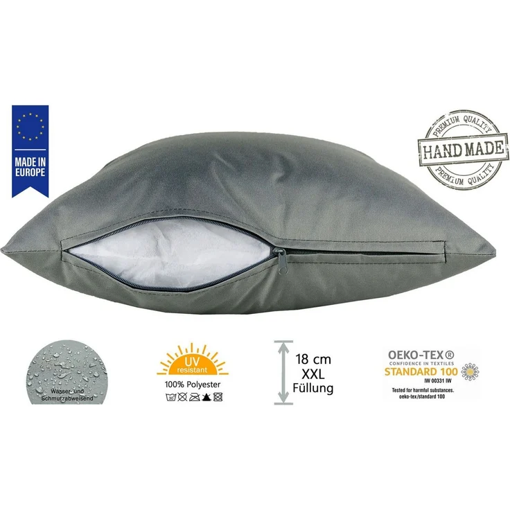 JACK Dekokissen 40x60cm Outdoor Lounge Kissen inkl. XXL Füllung, starke Füllung, Robust, Strapazierfähig, Wasserabweisend, Innen&Außen – Bild 2