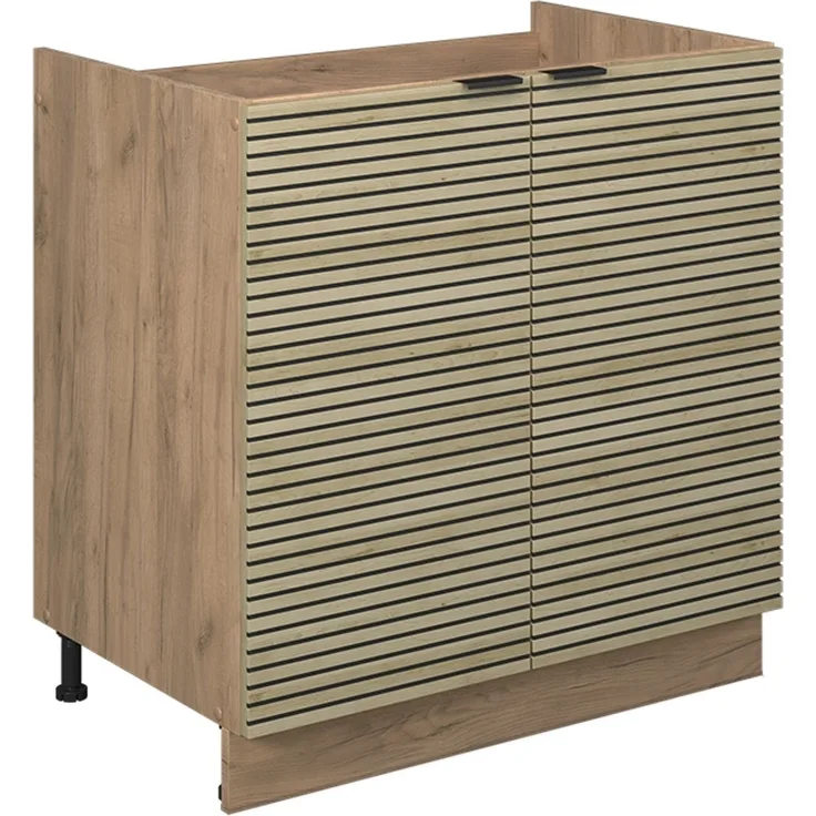 Spülenunterschrank Fame-Line Eiche Paneel 80 cm ohne Arbeitsplatte Vicco