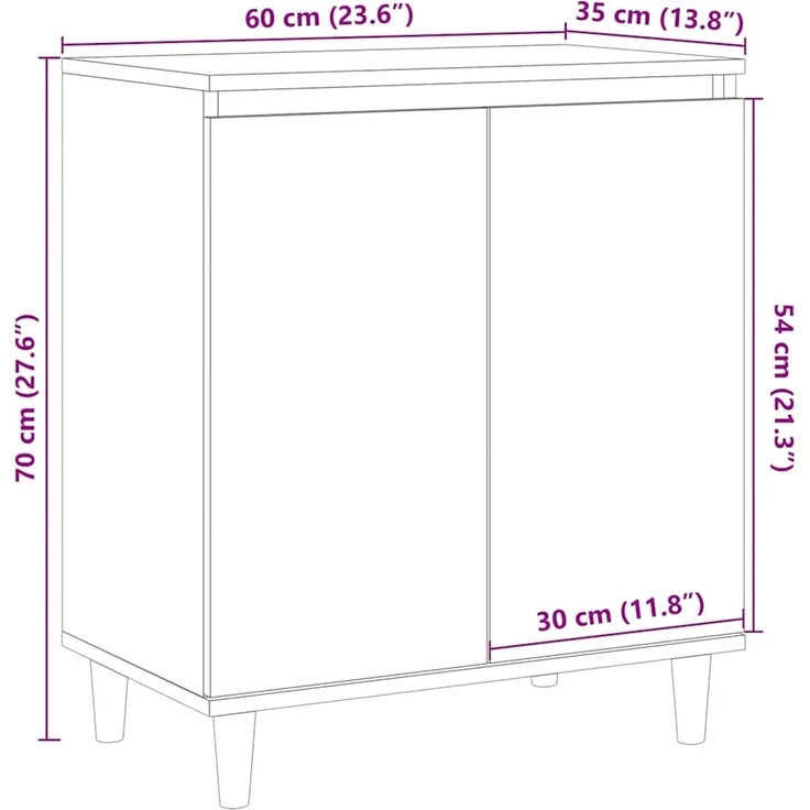 vidaXL Sideboard Artisan-Eiche 60x35x70 cm Holzwerkstoff 856477 – Bild 9