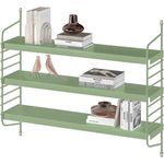 skølm 'Mimir' Wandregal, mit 3 höhenverstellbaren Regalböden, Metall, 50x60x15 cm, mintgrün