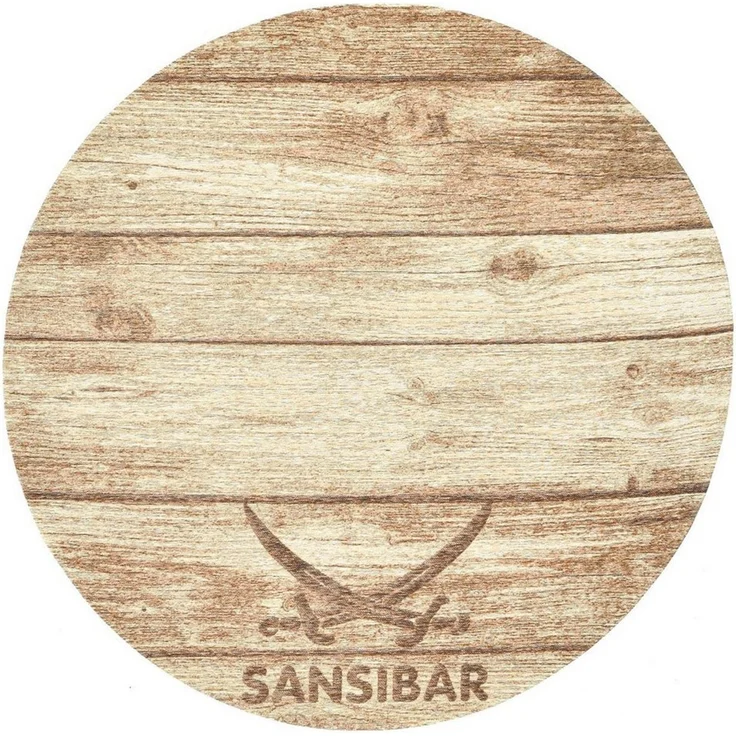 Sansibar Teppich Keitum 009, rund, Höhe: 3 mm, Flachgewebe, Motiv Holzdielen & gekreuzte Säbel – Bild 2