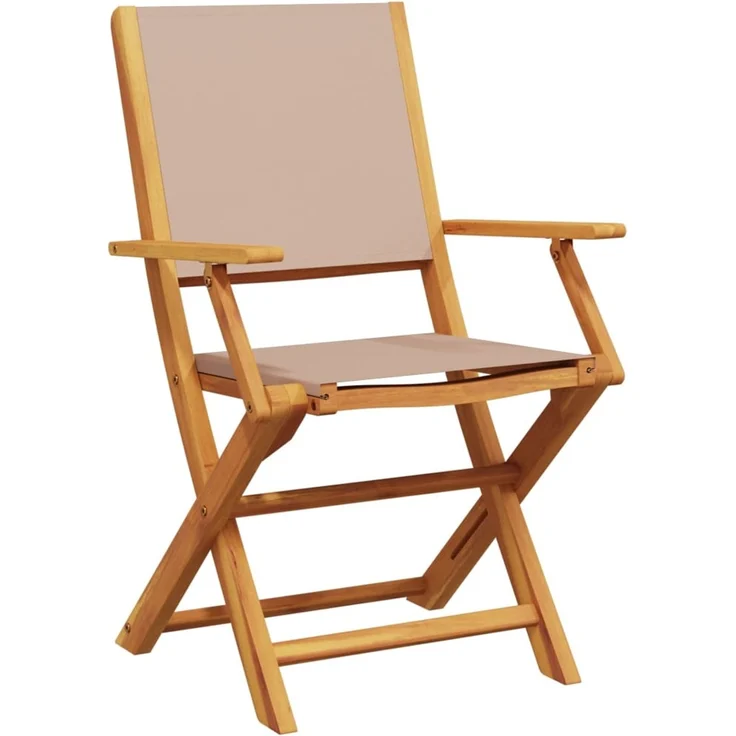 vidaXL Gartenstühle 2 Stk. Taupe Massivholz Akazie & Stoff 367671 – Bild 4