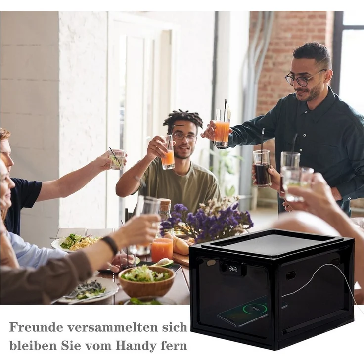 Zedelmaier Aufbewahrungsbox Aufbewahrungsbox abschließbar, faltbar für Medikamente und mehr (1 St, STOS1), stapelbar, für Handys, Süßigkeiten, Snack, Persönlicher Safe – Bild 2