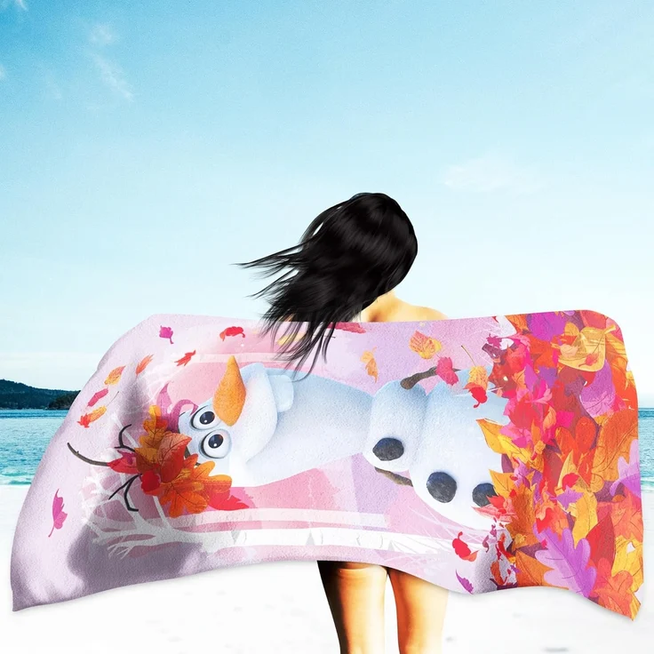 BERONAGE Strandtücher Frozen die Eiskönigin Badetuch Olaf Summer 75x150 cm, 100% Baumwolle (1-St), Frottee in Velours-Qualität – Bild 2