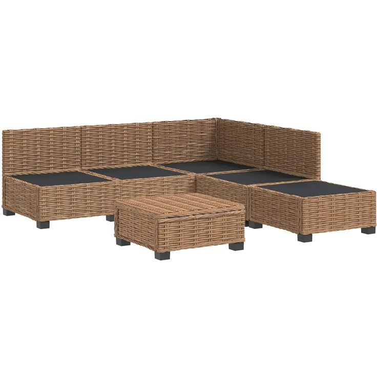 vidaXL 6 Stk. Rattan-Lounge-Set mit Kissen GENDT Naturrattan Natur 3429870 – Bild 4