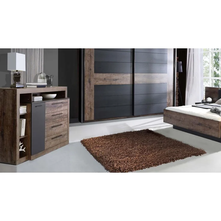 FORTE Schlafzimmer-Set Schlafzimmerset Bellevue 3 Schwarzeiche und Schlammeiche – Bild 2