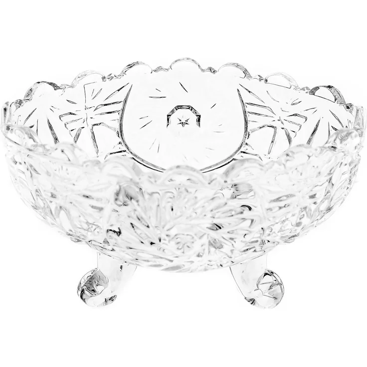 6 Tlg. Set Servierschale aus Glas Oval Glasschalen mit Muster für Snacks, Bowl, Dips