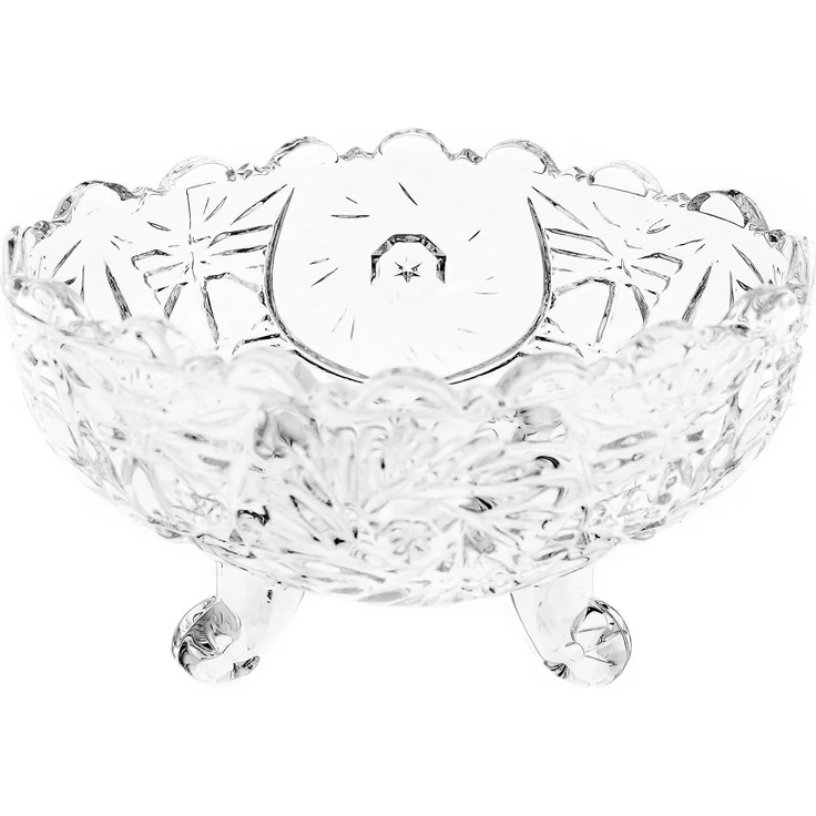 6 Tlg. Set Servierschale aus Glas Oval Glasschalen mit Muster für Snacks, Bowl, Dips – Bild 1