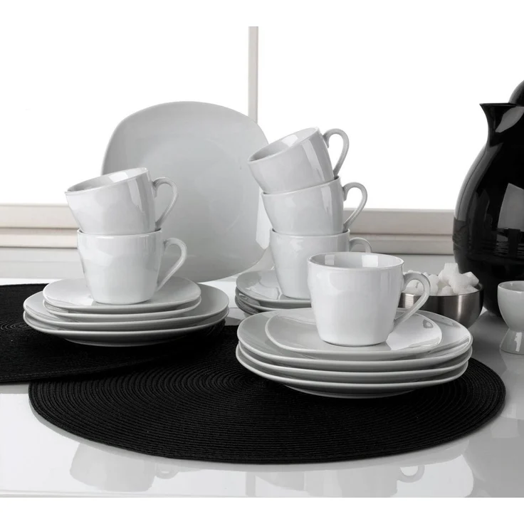 Home4You Kaffeeservice 36-tlg. (12 Personen), Weiß, Porzellan (36-tlg), 12 Personen, Porzellan – Bild 2