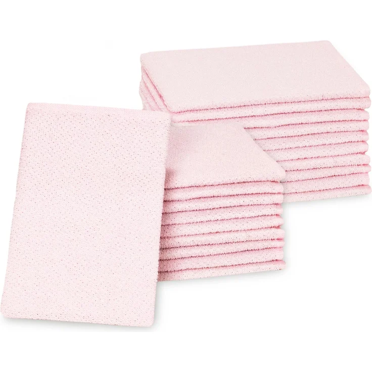 ZOLLNER 20er Set Waschhandschuhe, 70% Baumwolle, 30% Polyester, 16x22 cm, rosa – Bild 1