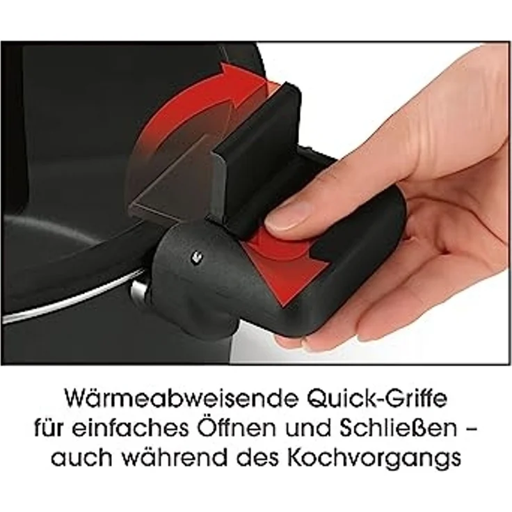 GOURMETmaxx Schnellkochtopf Energiespartopf Aluminium 5,8l schwarz/rot, (2-tlg) – Bild 7