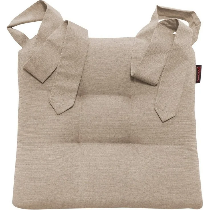 Magma Heimtex Sitzkissen Fino Schleifenband Stuhlauflage Rattanstühle extra dick 2er Set, Schlaufenband – Bild 1