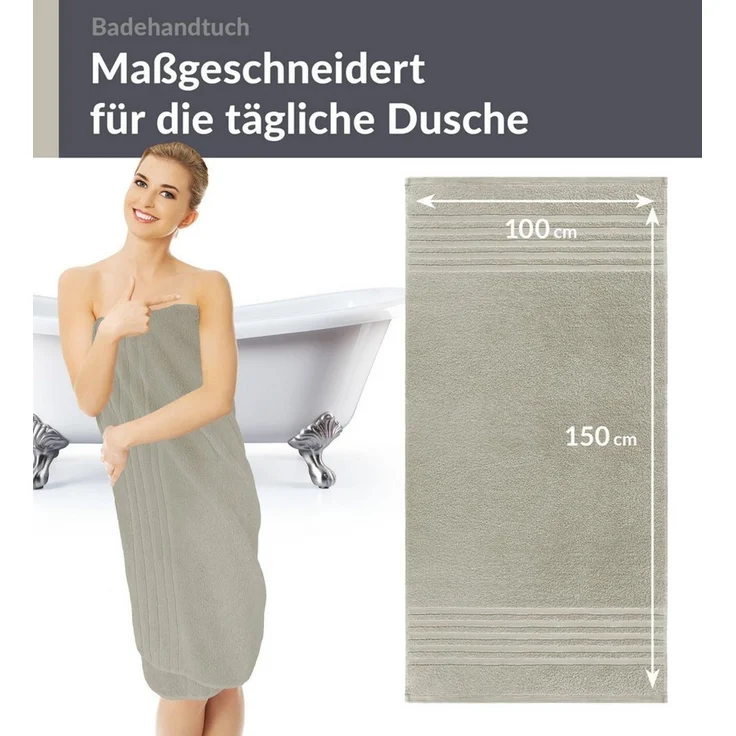 Lashuma Badetuch - XXL Handtuch London, Frottee (1-St), großes Badehandtuch - Duschtuch 100x150 cm für Damen & Herren