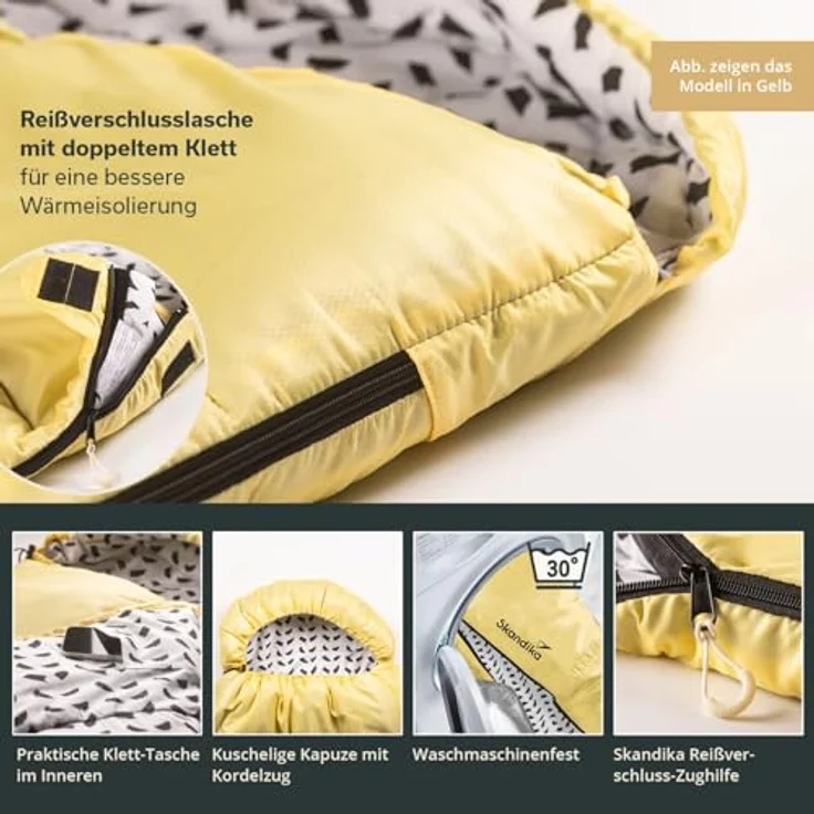 Skandika Deckenschlafsack Iceland Salmon, 3 Jahreszeiten, 220 x 80 cm, Schlafsack, Camping Schlafsäcke – Bild 4