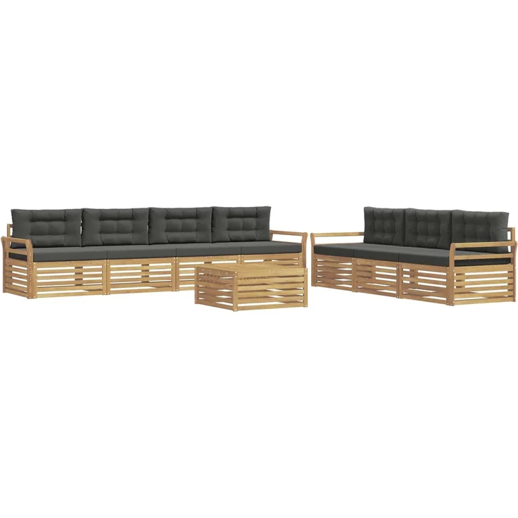vidaXL Outdoor-Sofagarnitur 8 stk. 7-Sitzer Weiß und Anthrazit 3390167 – Bild 2