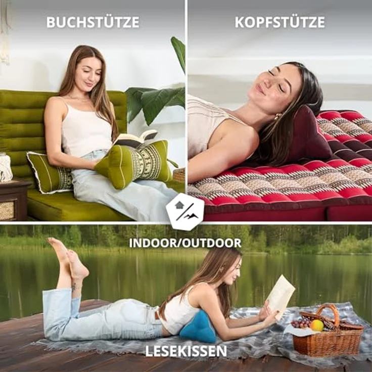 livasia Nackenstützkissen Knochenkissen, vegan und handgefertigt, Ø 15x32cm, Kapok – Bild 4
