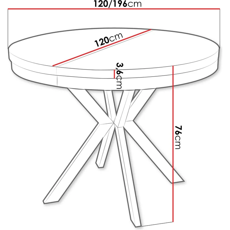 Esstisch Ewagio Cashmere 120 (Farbe: Cashmere / Cremona Cannolo) – Bild 4