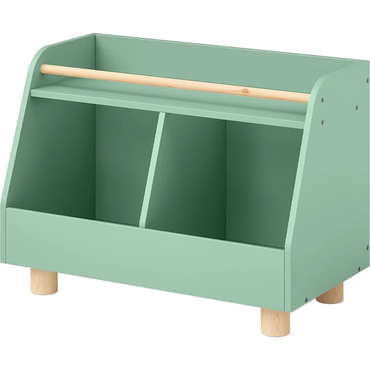 Bellabino 'Belly' Kinderregal, grün, Spielzeugregal mit 2 Fächern, Holz, 72x52x38 cm (BxHxT) – Bild 10