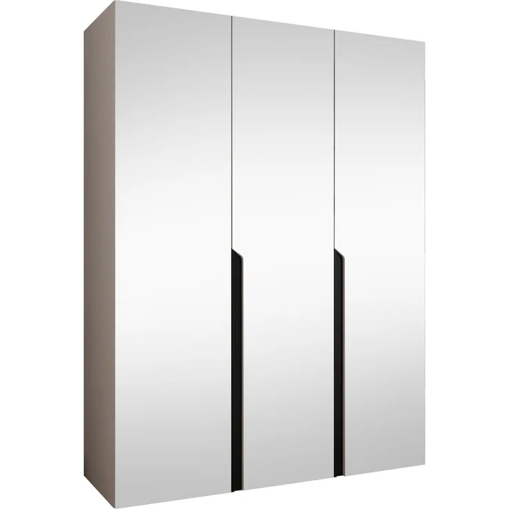 Kleiderschrank Veluna III 150 (Farbe: Cashmere / Cashmere + Schwarz)
