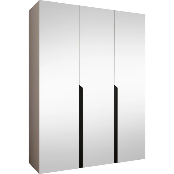Kleiderschrank Veluna III 150 (Farbe: Cashmere / Cashmere + Schwarz) – Bild 1