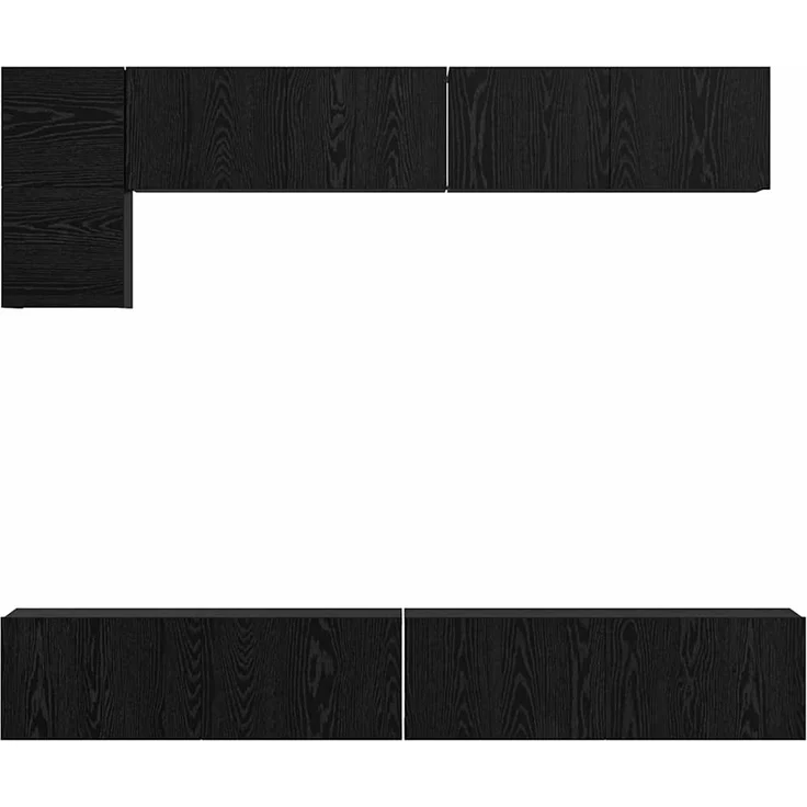 vidaXL TV-Schrankset 5 pcs Schwarz Eichen-Optik Holzwerkstoff 3393385 – Bild 7