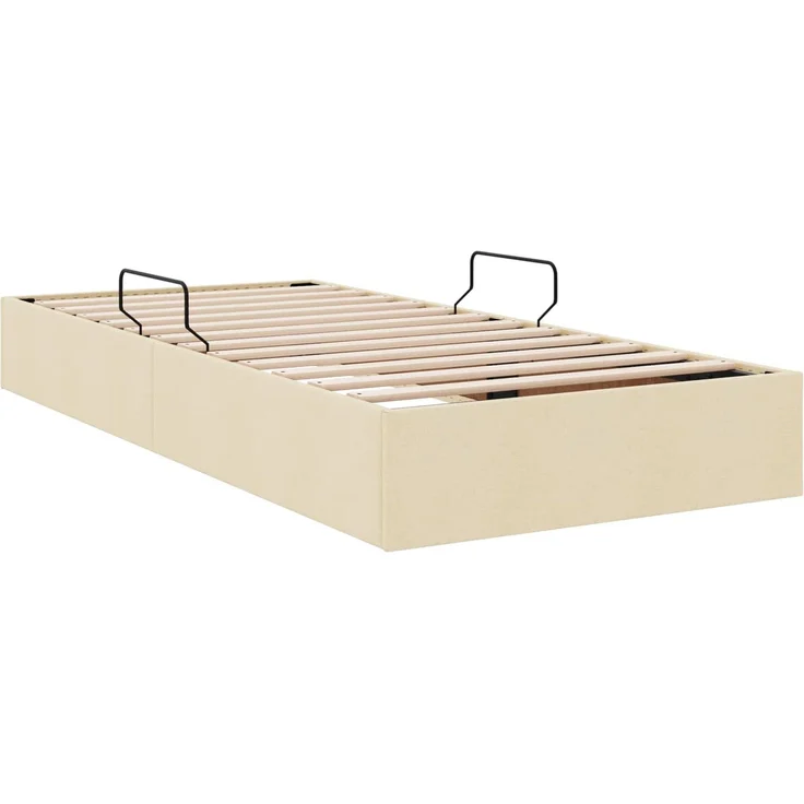 vidaXL Ottoman Bettgestell mit Speicher Creme 100 x 200 cm Stoff 3442806 – Bild 9