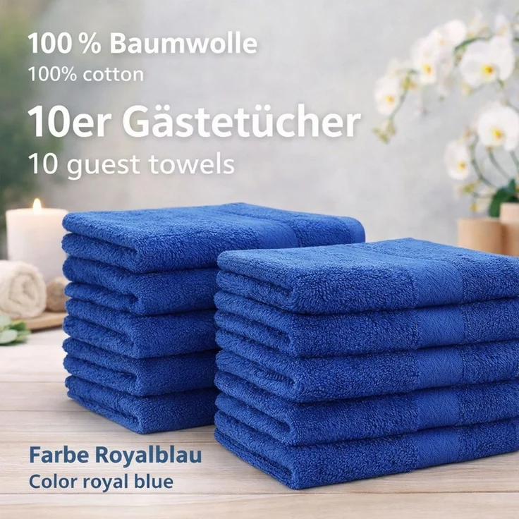 Betz Gästehandtücher 10 tlg. Gästehandtücher-Set PREMIUM 100 % Baumwolle 30x50 cm, 100% Baumwolle (10-St) – Bild 2