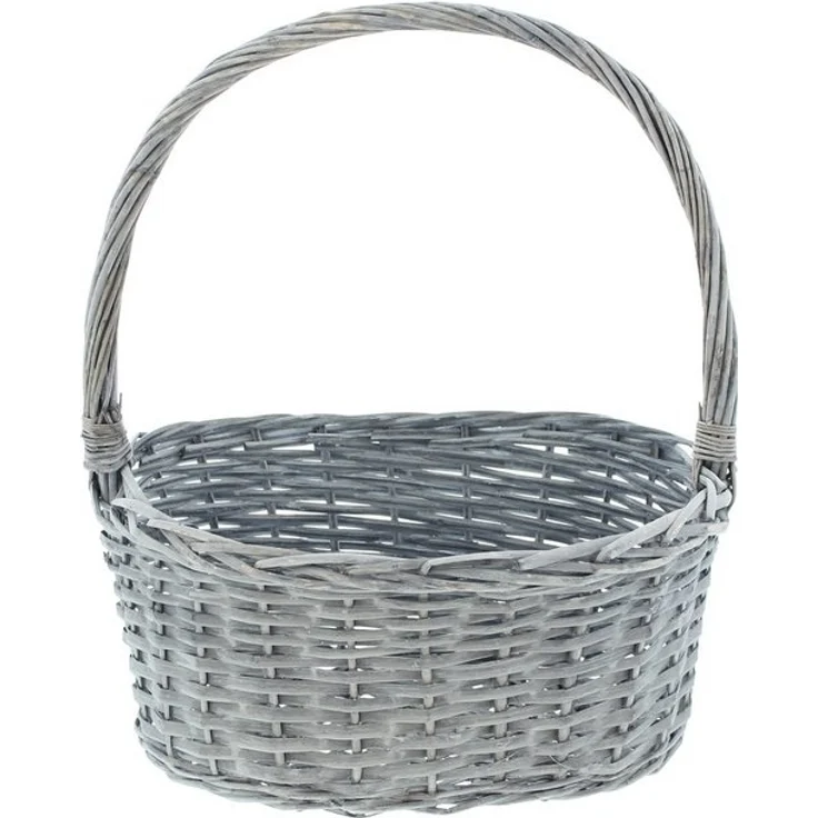 Präsentkorb Natur Aufbewahrungskorb Schale Korb Flechtkorb Geschenkkorb grau – Bild 4