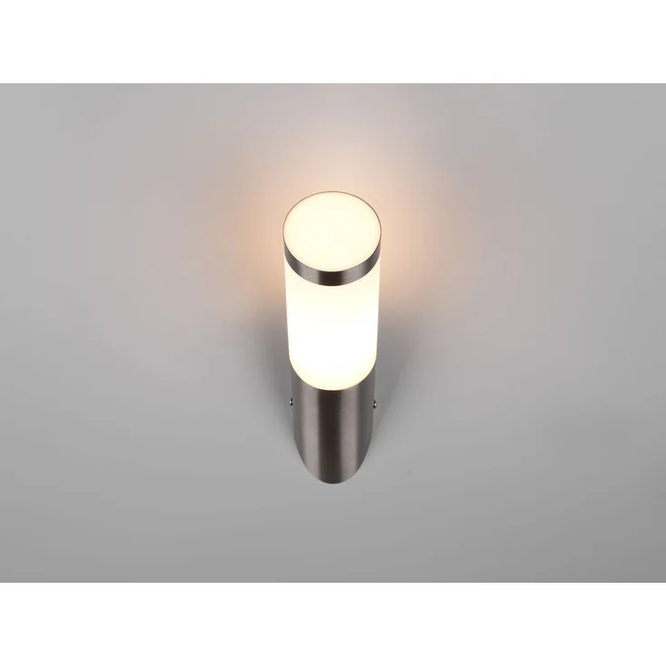 Moderne LED Außenwandleuchte aus Edelstahl in Silber, Höhe 39cm – Bild 8