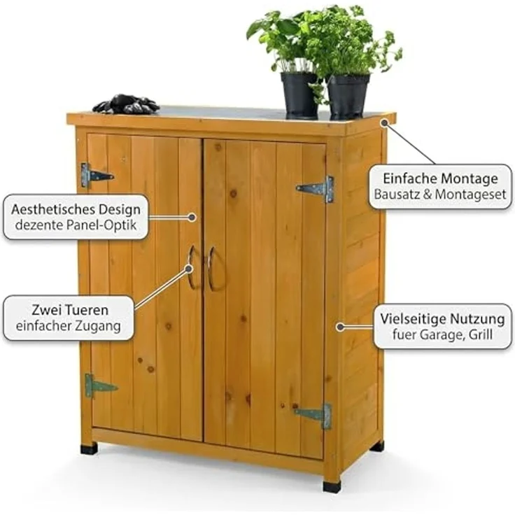 Gartenschrank, natur 75 cm × 40 cm × 90 cm – Bild 5