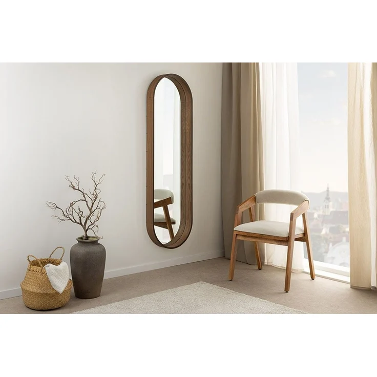 riess-ambiente Wandspiegel PORTRAIT 165cm braun – Walnussholz-Design, oval, Ganzkörper (Einzelartikel, 1-St), großzügige Spiegelfläche als Statement – ideal für Ankleide oder Flur – Bild 2