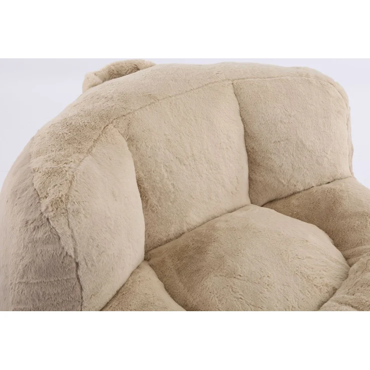 Sitzsack-Sofa 106cm×110cm×77cm in Multicolor – weicher Kunstfell-Bezug, mit Griff und rutschfester Unterseite – Bild 5