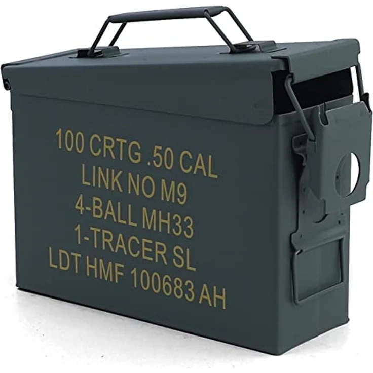 Munitionskiste Ammo Box Metallkiste Transport Metallbox 275x97x185mm grün – Bild 3